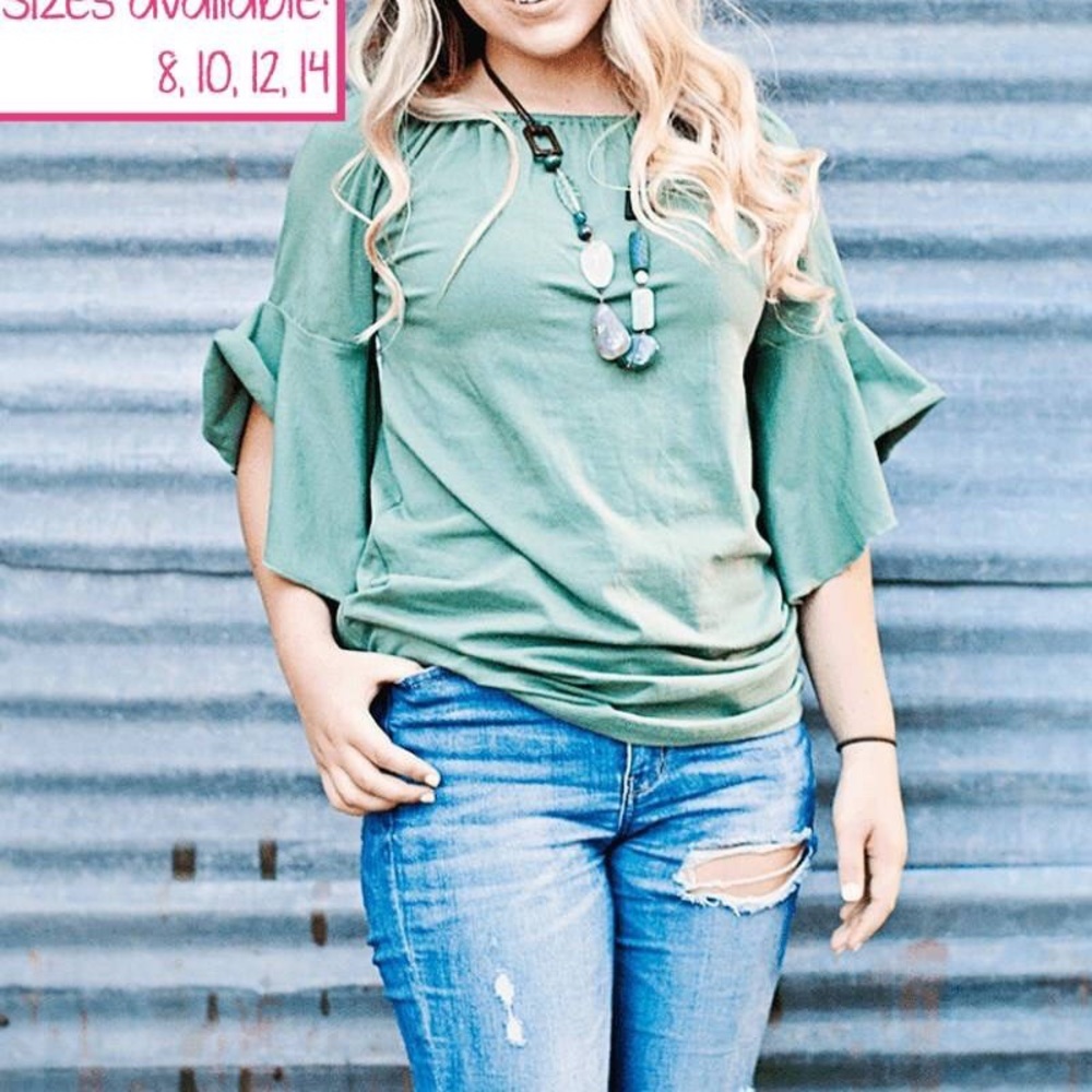 SKYLAR TAPERED SLEEVE TOP